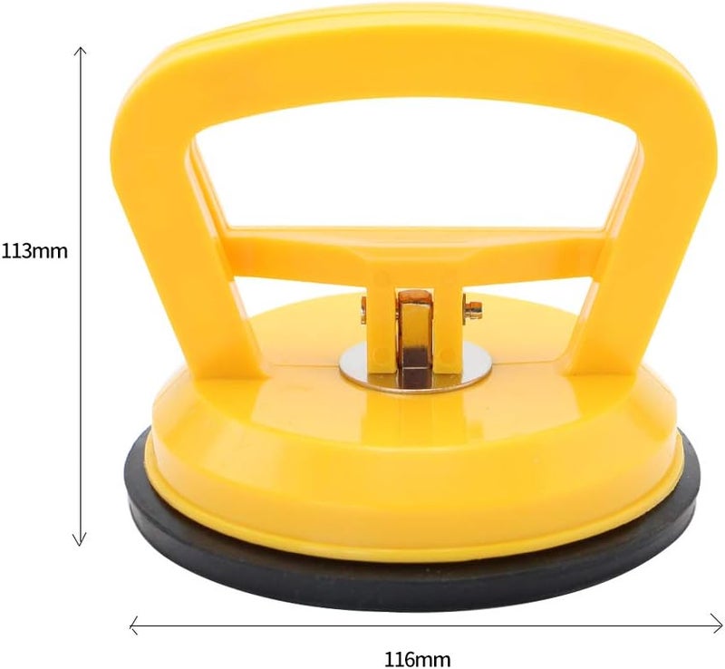 MAKERELE Glass Suction Cup Vacuum Window Lifter 4.7", Yellow Plastic Suction with Handles, for Glass,Tiles, Mirror, Granite Lifting and Objects Moving - Image 2